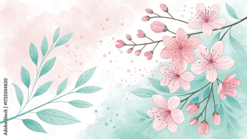Fototapeta premium Pastel watercolor vertical brush strokes in soft pink background 