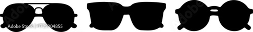 Stylish sunglasses silhouettes perfect for summer fashion, travel, and lifestyle branding