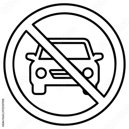 No car allowed sign graphic illustration.