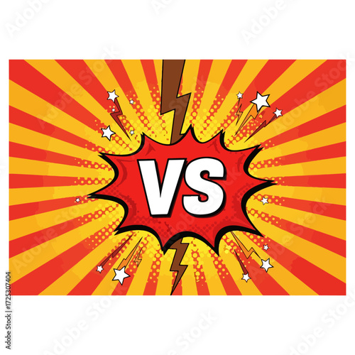 Red Versus Speech Bubble Comic Book Style.