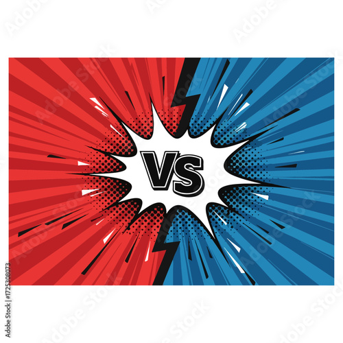 Versus VS Letters in a Comic Book Explosion Style.