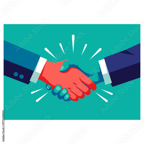 Two Businesspeople Shaking Hands Agreement Deal.