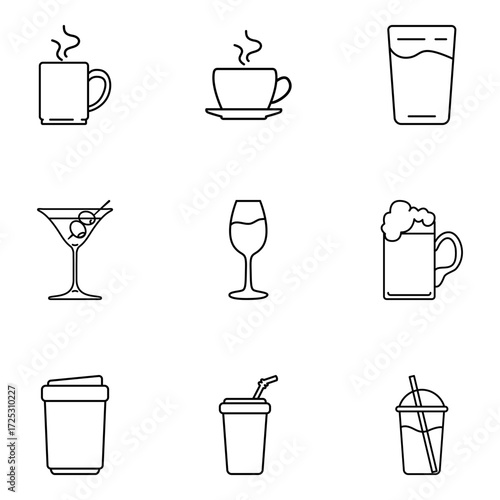 Vector Set of Drink Icons