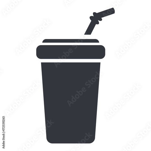 Vector Basic Icon - Plastic Glass with Straw