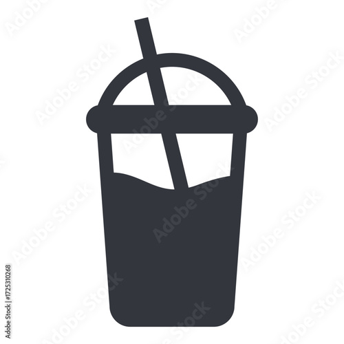 Vector Basic Icon - Plastic Glass with Straw
