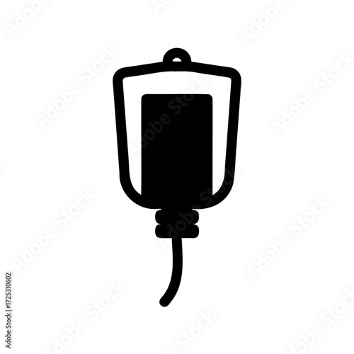 Simple vector illustration of an intravenous fluid bag on white background