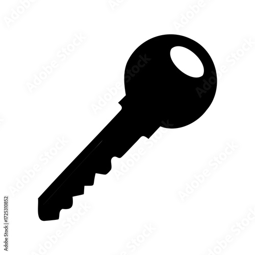 Silhouette of a simple key offering access and unlocking possibilities