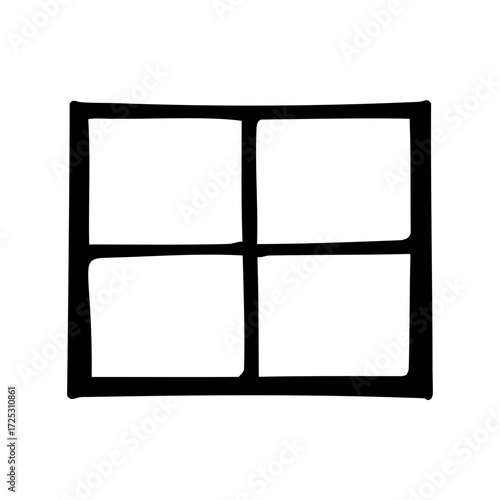 Simple black and white representation of a window with four panes