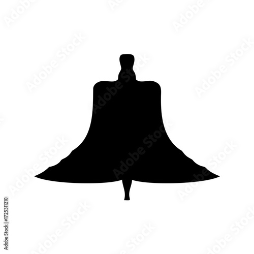 Silhouette of a classic bell shape, a symbol for ringing and celebration