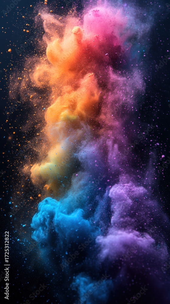 Fototapeta premium Cosmic Color Explosion: A Vivid Symphony of Hues in Motion