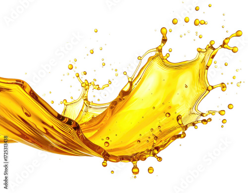 Golden liquid splash against a black background