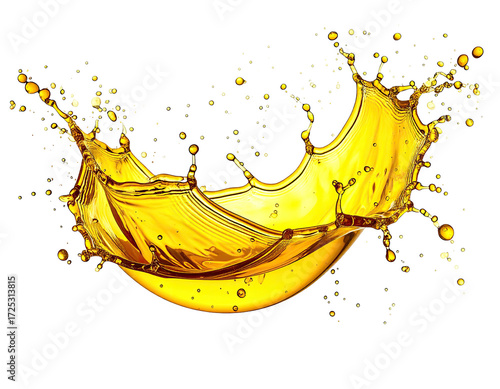 Golden liquid splash against black background
