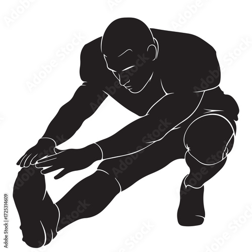 Athlete Stretching Leg for Fitness and Flexibility