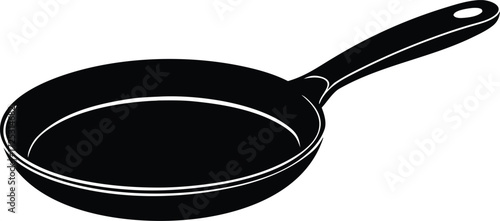 frying pan silhouette, cookware vector art