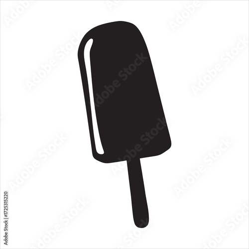 Spoon ice creamed silhouette icon vector flat design