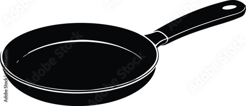 frying pan silhouette, cookware vector art