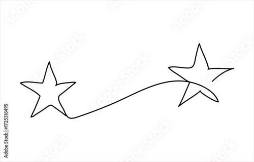 Hand holds star continuous line art drawing. Human arms palms. Rating linear symbol icon Vector illustration 