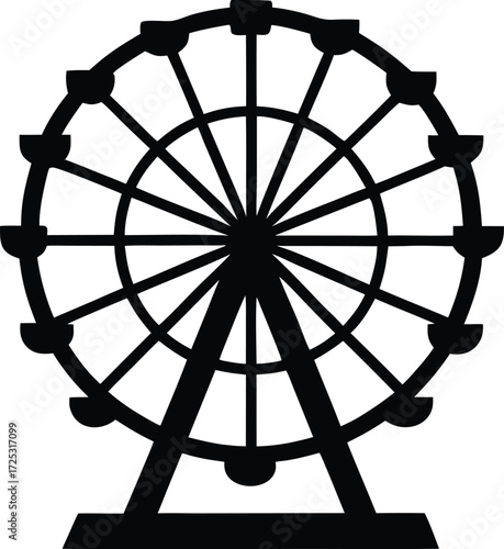 ferris vector, amusement park illustration 
