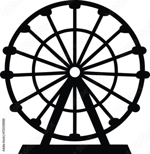 ferris vector, amusement park illustration 