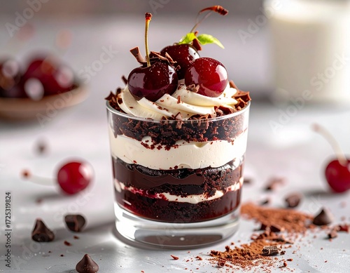 Schwarzwälder Kirschtorte im Glas