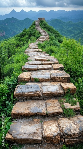 Serene Stone Path of the Great Wall of China
