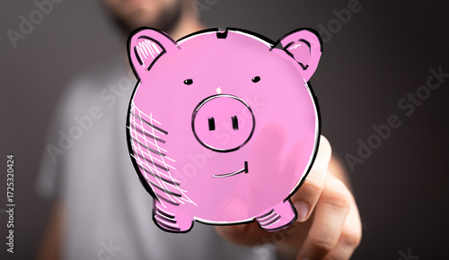 Hand holding a digital pigg...