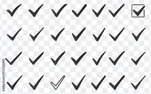 Versatile Black Check Mark Icon Set