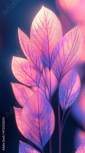 Wallpaper Mural Ethereal Pink Leaves: A Symphony of Light and Shadow Torontodigital.ca