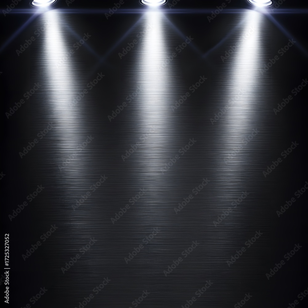 Obraz premium Dramatic Spotlight Illumination Reflecting on a Dark Textured Surface Background