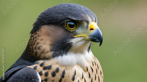 Beautiful peregrine falcon bird of prey close-up
