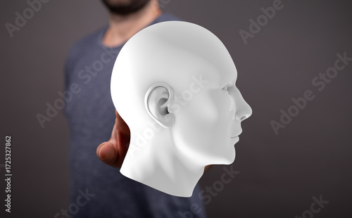 Abstract image of a man hol...