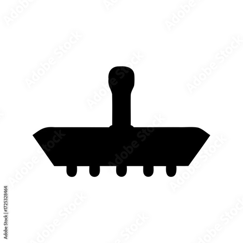 Detailed black and white illustration of a tamping or stamping device object