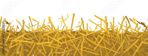 a bunch of straw as border, isolated with transparent background vector file