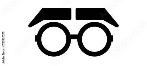  creating a comical character with oversized glasses, thick eyebrows, evoking humor and playful disguise