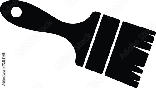 Black paint brush icon vector illustration for painting art