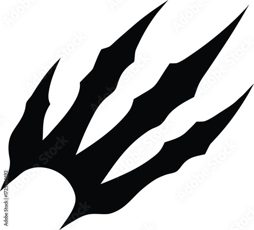 claw mark silhouette, scratch vector art
