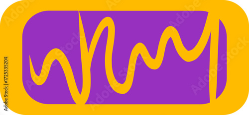 A vibrant purple and yellow stylized icon of a mitochondrion showing its folded inner membrane.