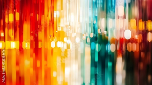 Abstract Colorful Light Streaks and Bokeh Background