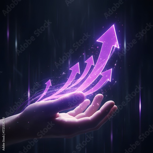 The Hand Releasing Arrows of Light Symbolizing Growth and Progress