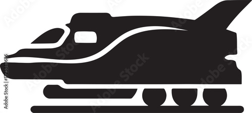 Sci-fi train silhouette vector showing futuristic transport, high-speed, technology, and innovation design.