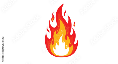 A vibrant cartoon flame illustration with an abstract artistic representation of fire.