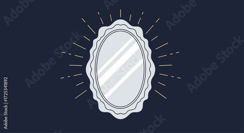 Reflection of beauty and inner self in a decorative mirror.