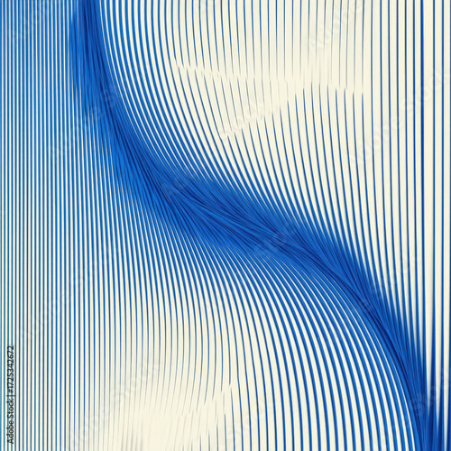 Smooth Pastel Blue Curved Stripes Seamless Pattern Design