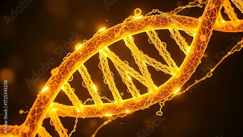 Glowing DNA helix intertwined with golden strands, symbolizing regenerative medicine breakthroughs.
