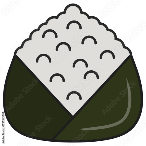 Onigiri Icon � Japanese Rice Ball Vector Illustration