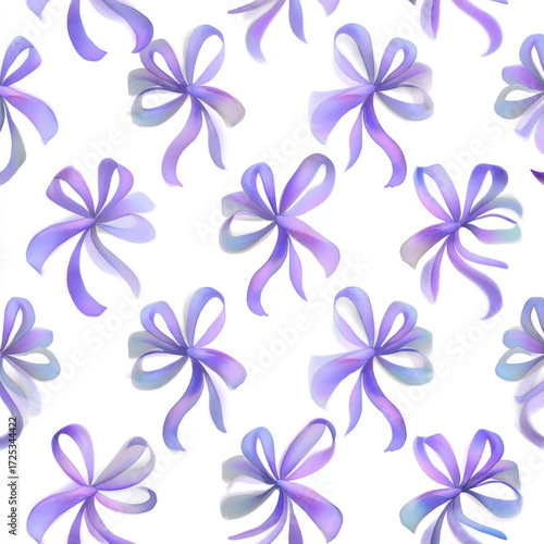 Soft Lilac Bows Seamless Watercolor Pattern Design for Backgrounds