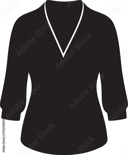 Blouse icon in silhouette modern style by advance white background.