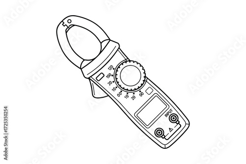 Black and White Clamp Meter Vector Illustration Design