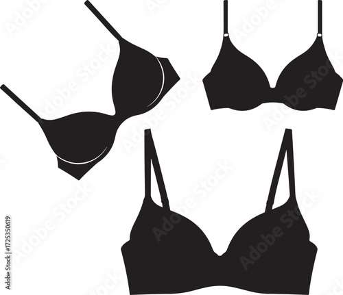 Bra in silhouette modern style by advance white background