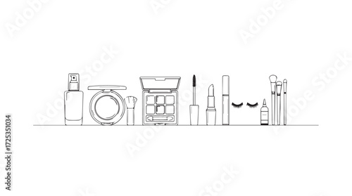 Collection of stylized line art kitchen utensils and appliances minimalist design concept vector